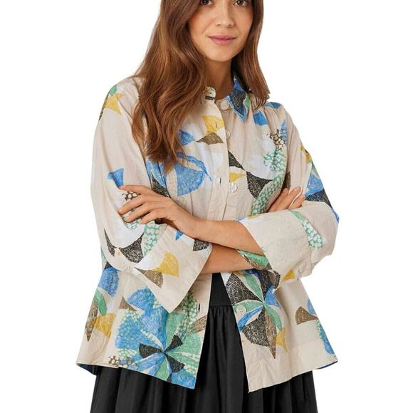 MAISA COPENHAGEN IDAKAI SHIRT COTTON SZ XS BUTTON UP VERSATILE LOOSELY STYLISH - Picture 2 of 16